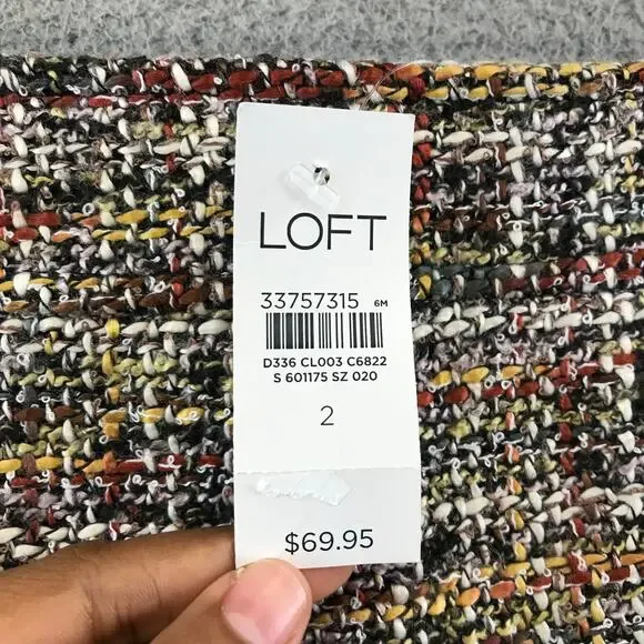 New Loft Tweed Pocket Skirt Plaid‎ Mini size 2 - Picture 3 of 12